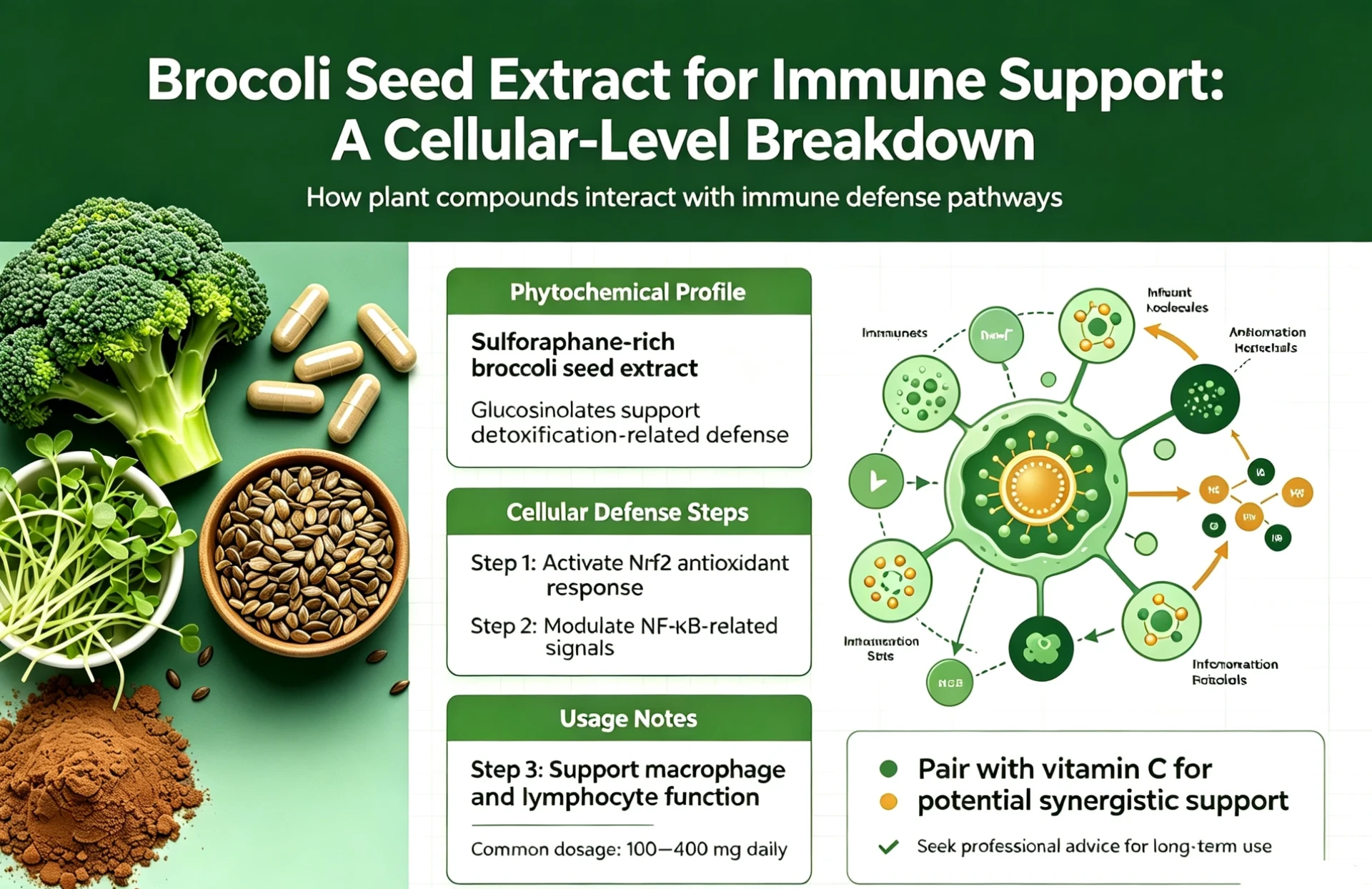 Broccoli Seed Extract for Immune Support: A Cellular-Level Breakdown Broccoli Seed Extract for Immune Support: A Cellular-Level Breakdown